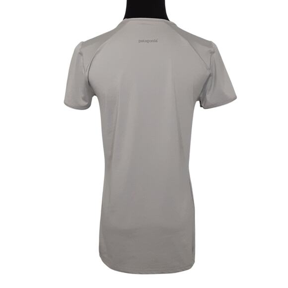 Patagonia Common Threads Athletic Tee Shirt Womens M Gray Scoop Neck Base Layer - Picture 2 of 7